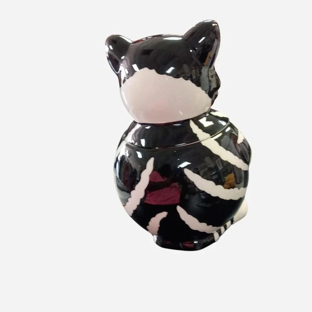 Vintage Black &White Fib Burton & Burton Chester The Cat Hand Painted Cookie Jar